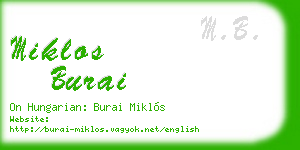 miklos burai business card